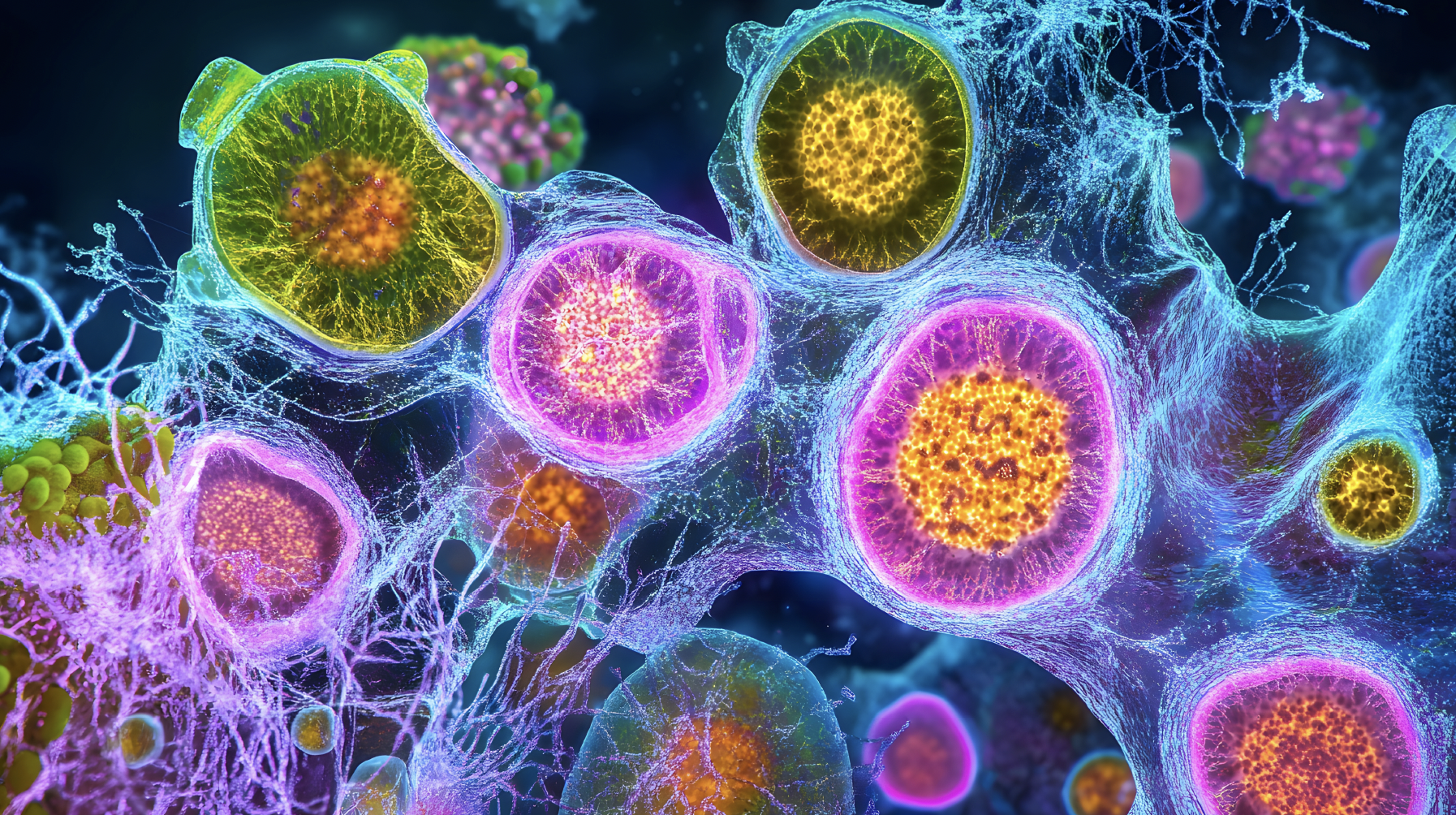 Image of reproductive cells under the microscope